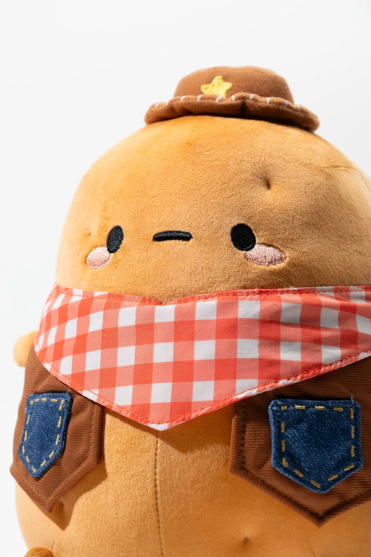 Gingham Cowboy Tayto Potato Midi Mochi Plush - Image 3